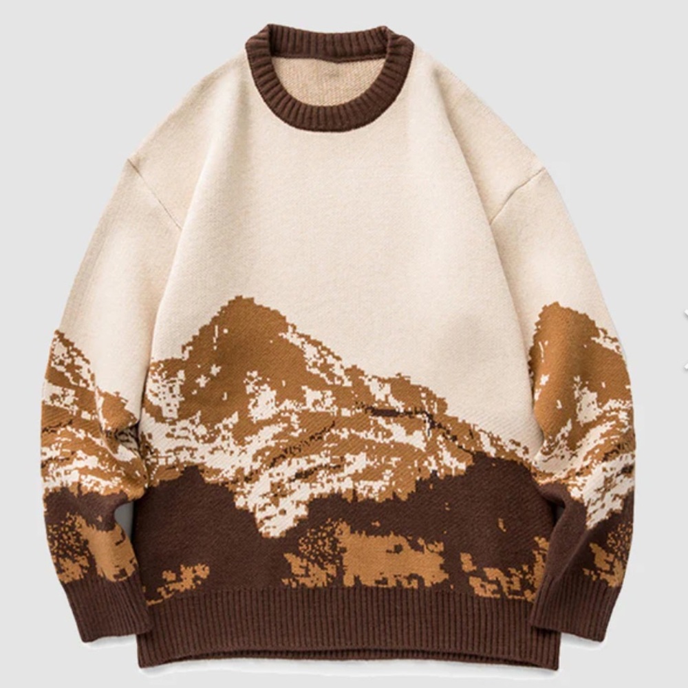 Adam Freak unisex sweater. Mountain pattern XL